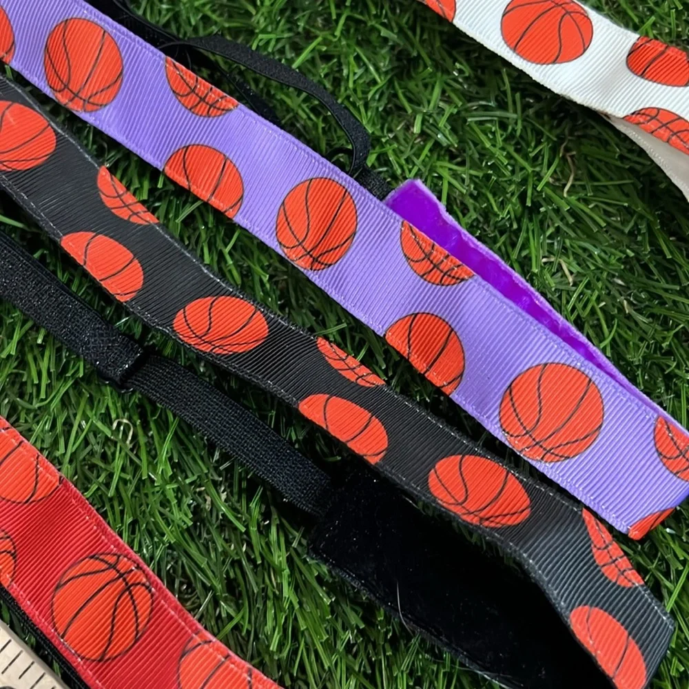 Girls Adjustable Basketball Print Headbands- 4